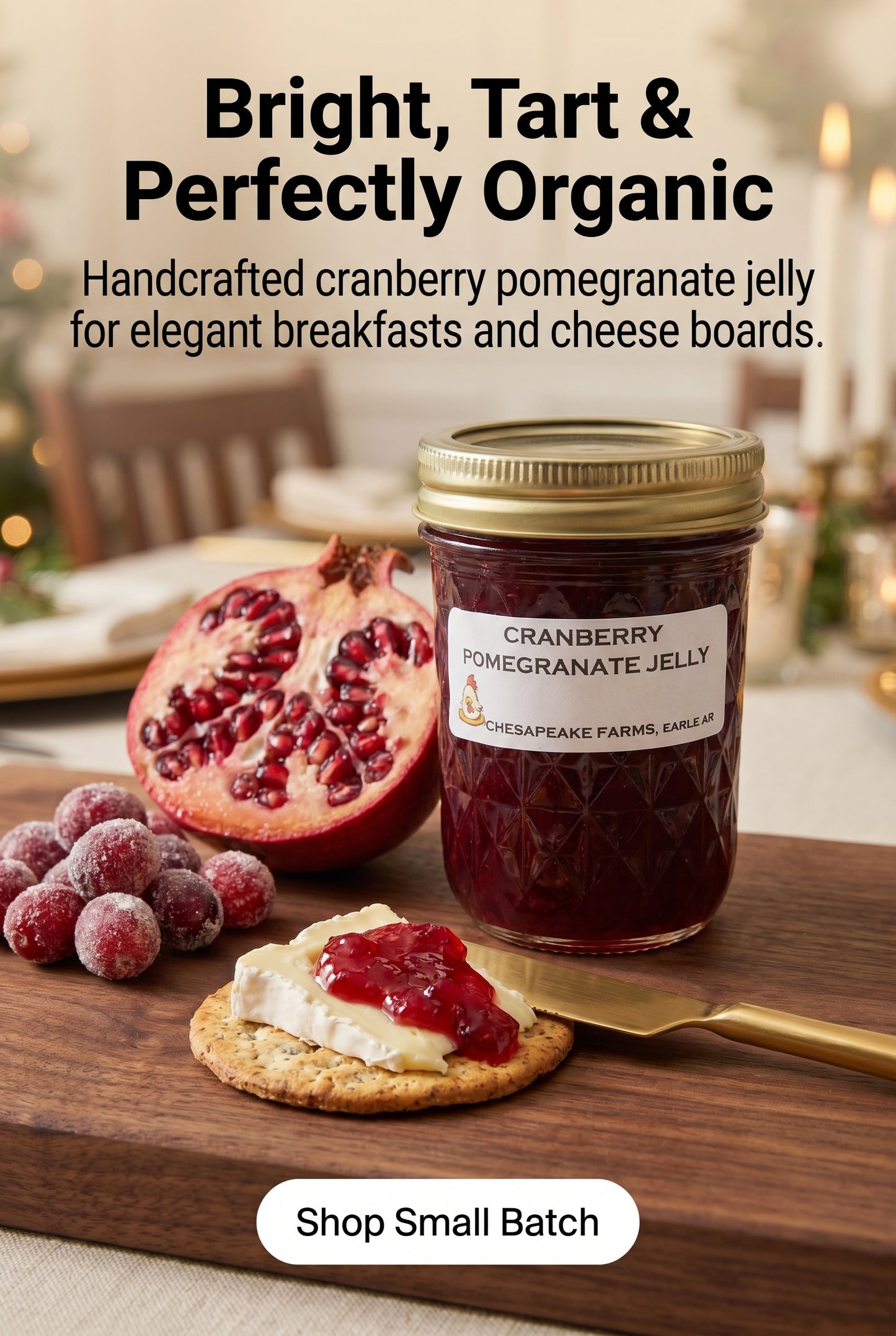 Organic Cranberry Pomegranate Jelly – Bright & Tart