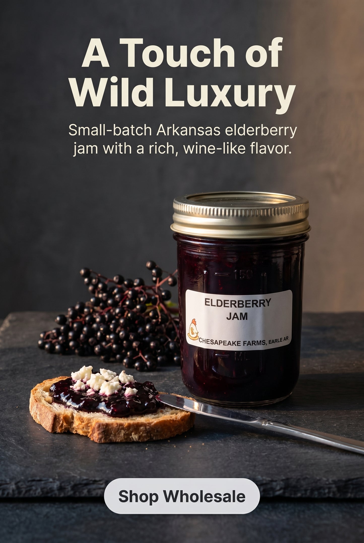 Arkansas‑Grown Elderberry Jam – Small‑Batch, Wildcrafted Flavor