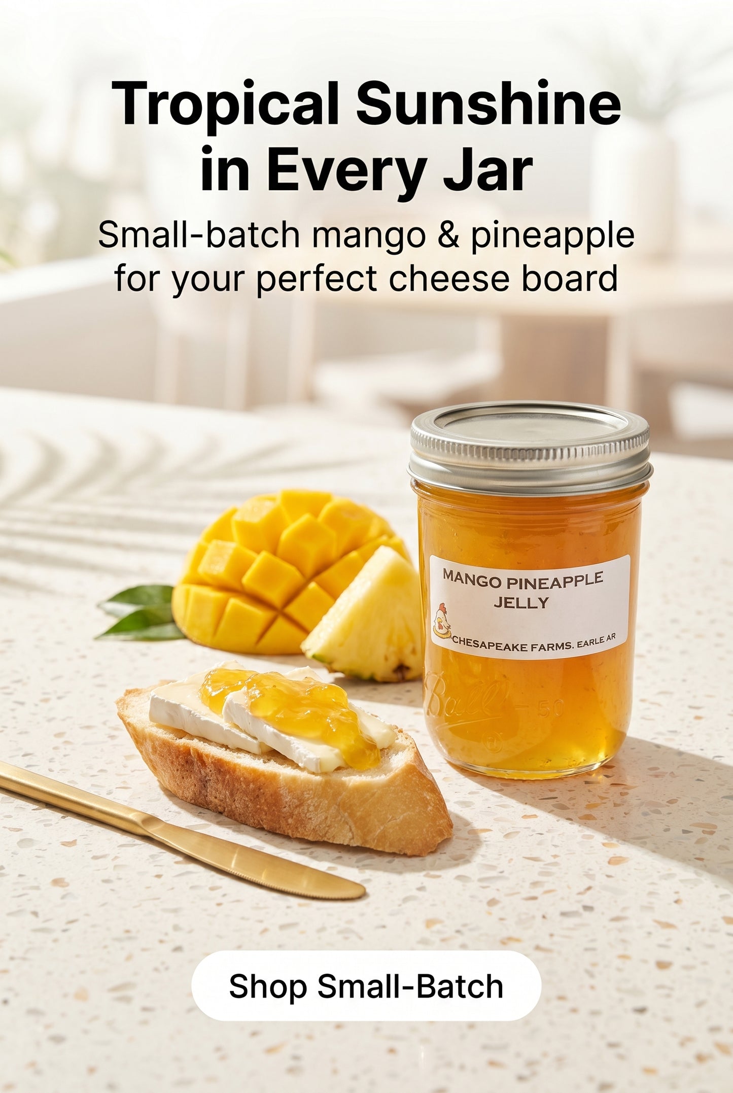 Jalea de mango y piña: de lotes pequeños y fresca tropical