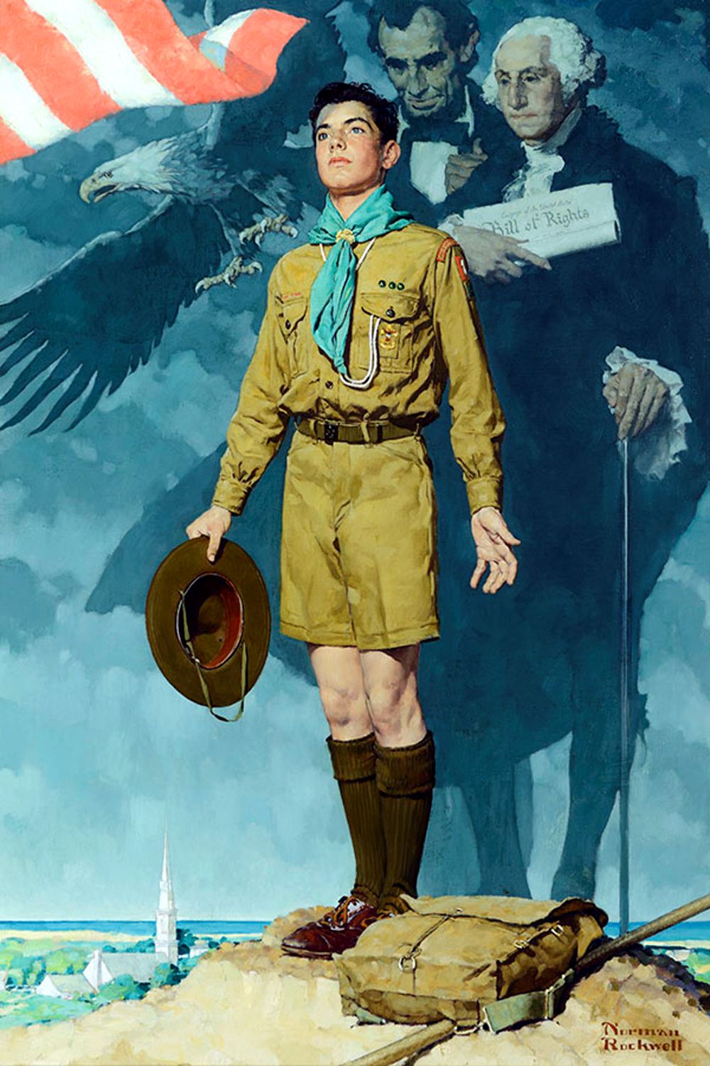 A Scout Is Loyal 1947 - Boy Scouts - Norman Rockwell Print - Heavy Cardstock - Matte Print