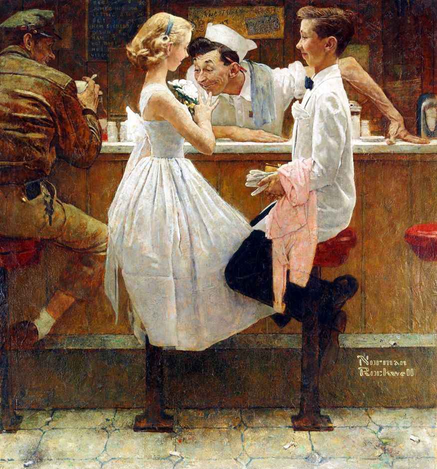 After The Prom 1957 - Norman Rockwell Print - Heavy Cardstock - Matte Print