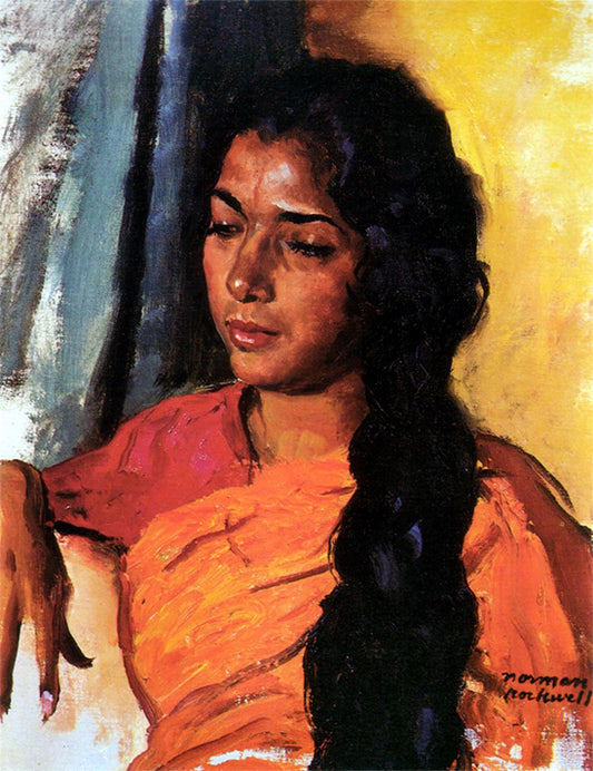 An Indian Art Student 1923 - Norman Rockwell Print - Heavy Cardstock - Matte Print
