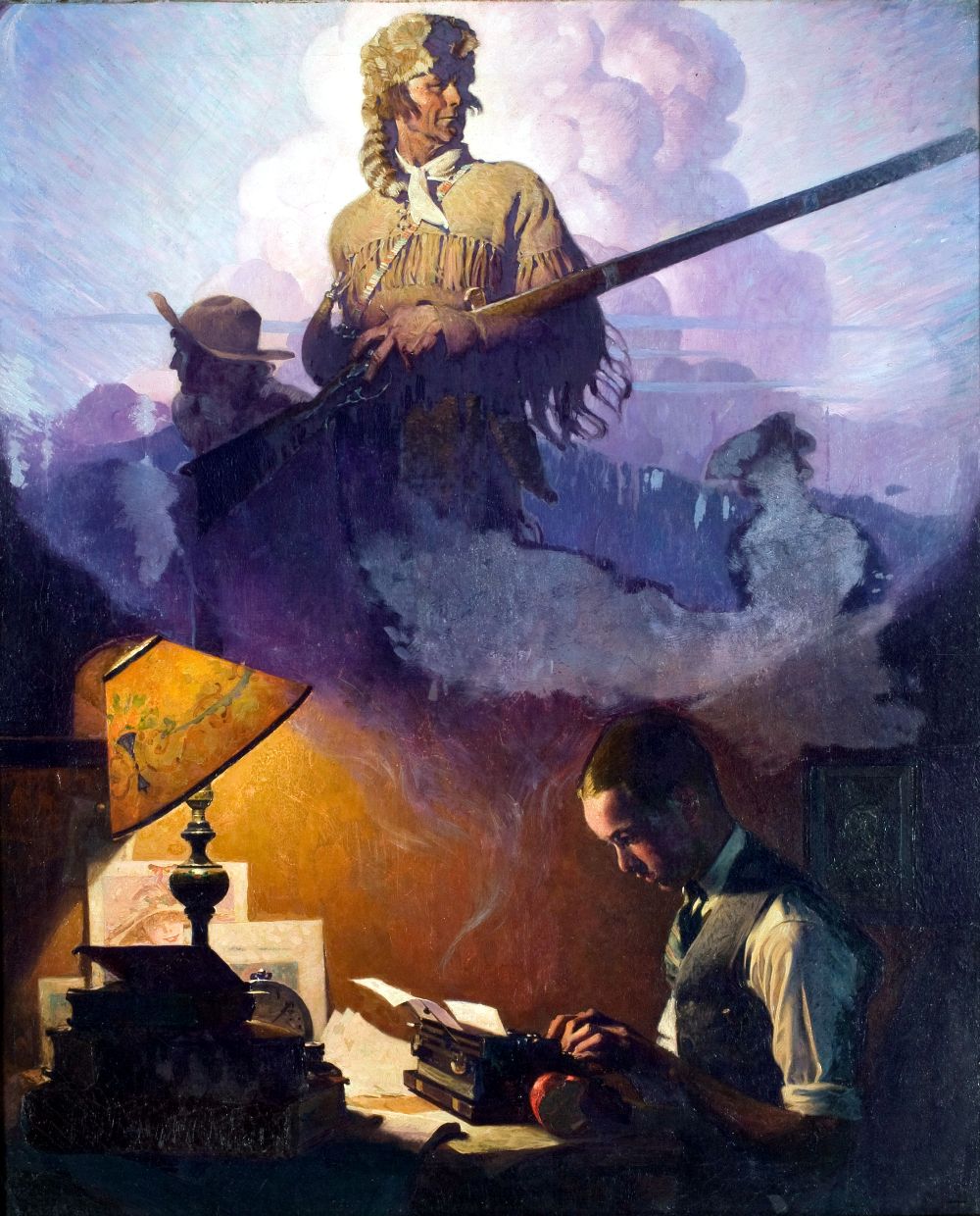 And Daniel Boone Comes To Life 1923 - Norman Rockwell Print - Heavy Cardstock - Matte Print