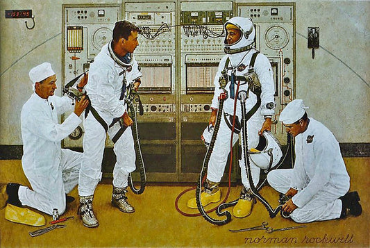 Astronauts 1965 - Norman Rockwell Print - Heavy Cardstock - Matte Print