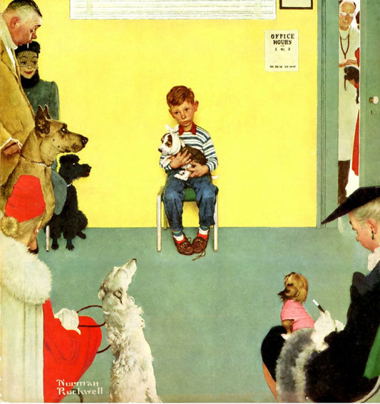 At The Vets 1952 - Norman Rockwell Print - Heavy Cardstock - Matte Print