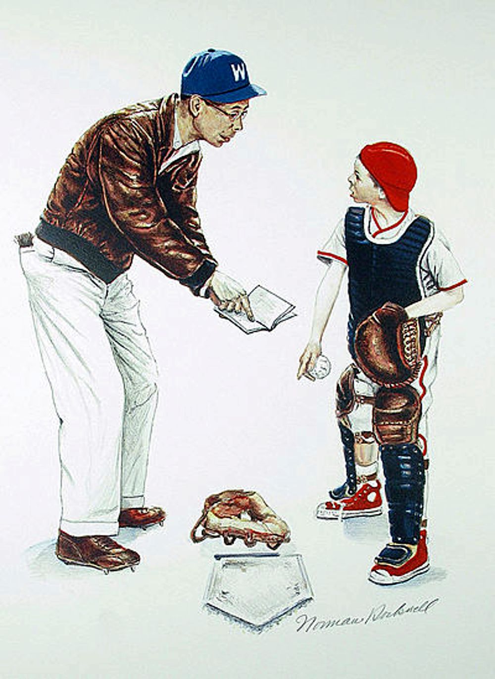 Baseball - Norman Rockwell Print - Heavy Cardstock - Matte Print