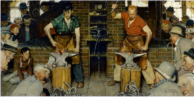 Blacksmith's Boy - Heel and Toe 1940 - Norman Rockwell Print - Heavy Cardstock - Matte Print