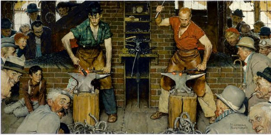 Blacksmith's Boy - Heel and Toe 1940 - Norman Rockwell Print - Heavy Cardstock - Matte Print