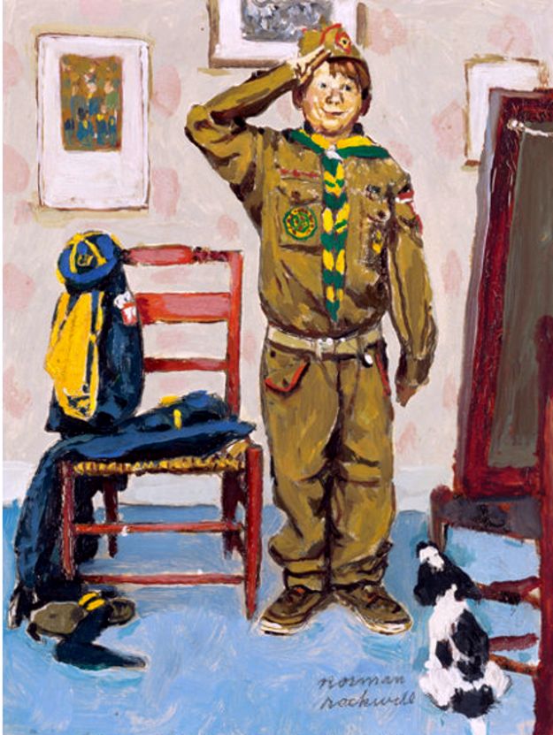 Can't Wait 1947 - Boy Scout - Norman Rockwell Print - Heavy Cardstock - Matte Print