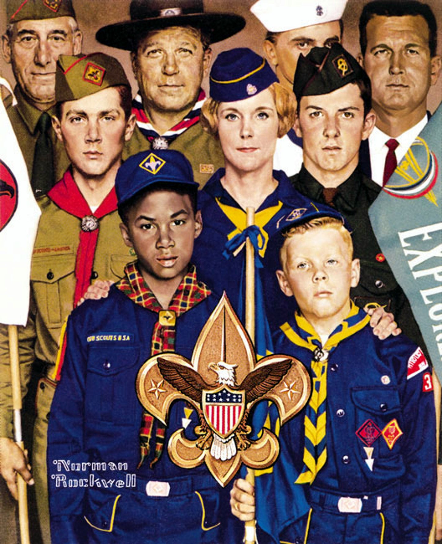 Boy Scouts of America - Group Portrait 1959 - Norman Rockwell Print - Heavy Cardstock - Matte Print