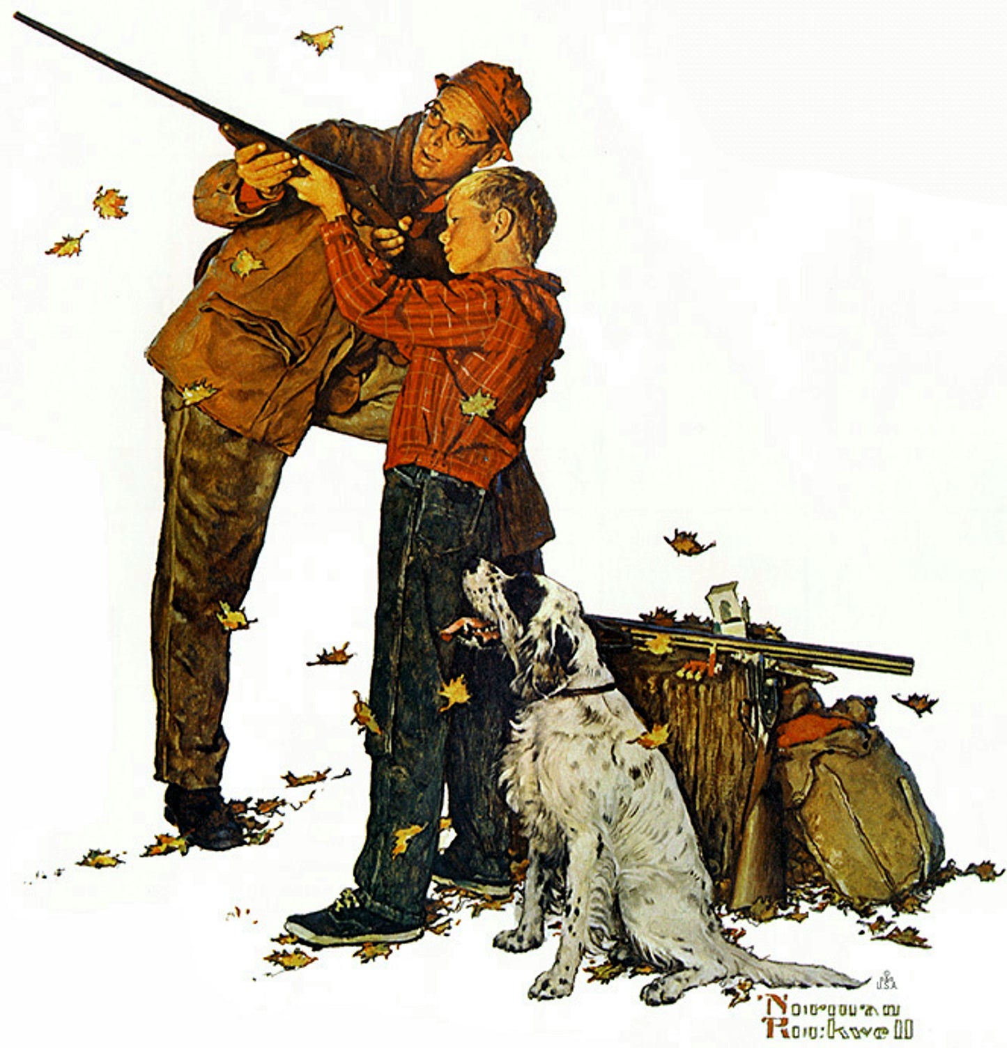 Careful Aim 1950 - Norman Rockwell Print - Heavy Cardstock - Matte Print