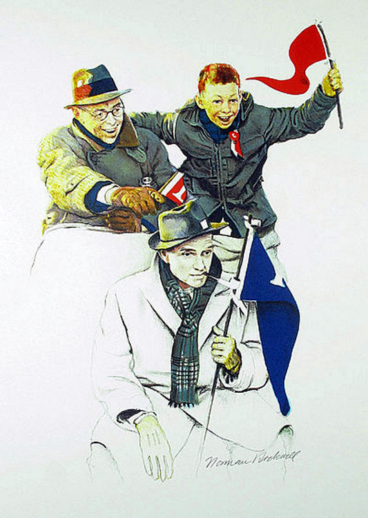 Cheering 1950 - Norman Rockwell Print - Heavy Cardstock - Matte Print