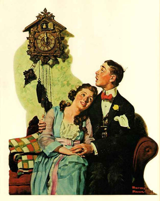 Courting Couple At Midnight 1919 - Norman Rockwell Print - Heavy Cardstock - Matte Print