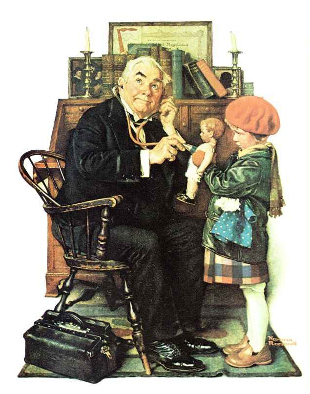 Doctor And Doll 1929 - Norman Rockwell Print - Heavy Cardstock - Matte Print