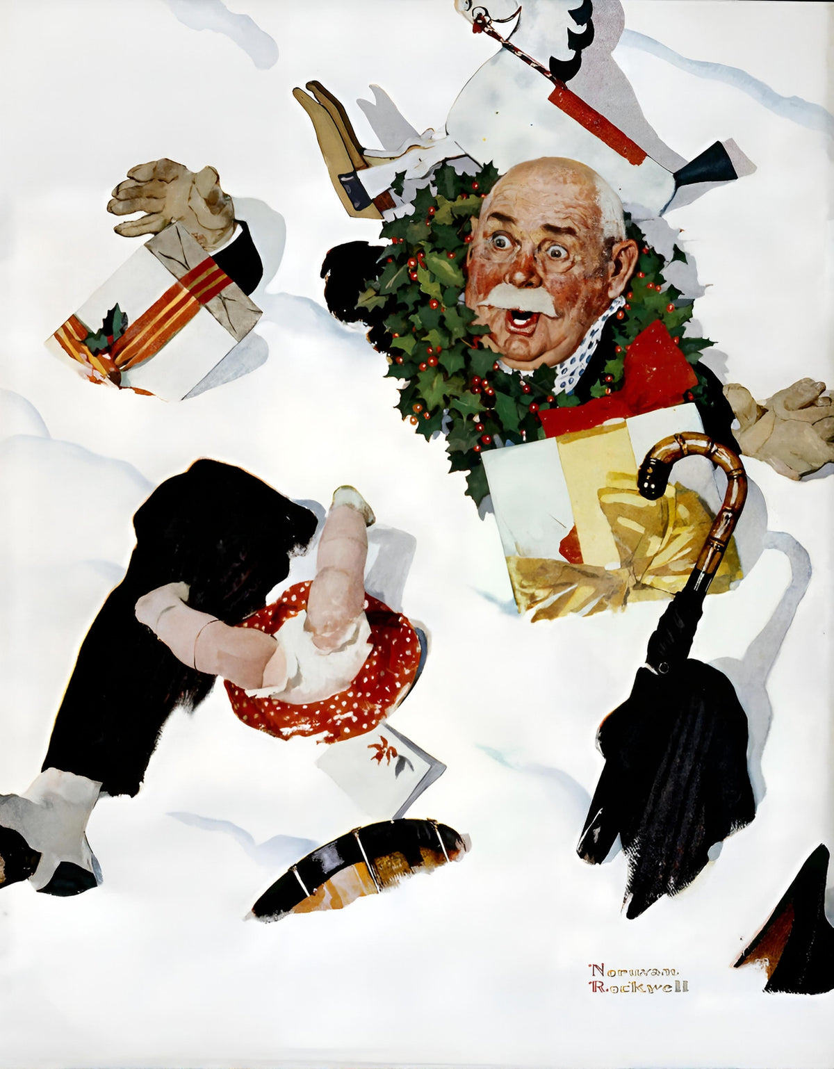 Christmas & Holiday Classics Lot of 24 Prints – Christmas Trio, Discovery, Gramps & Snowman, and A Drum for Tommy - Norman Rockwell Print - Heavy Cardstock - Matte Print