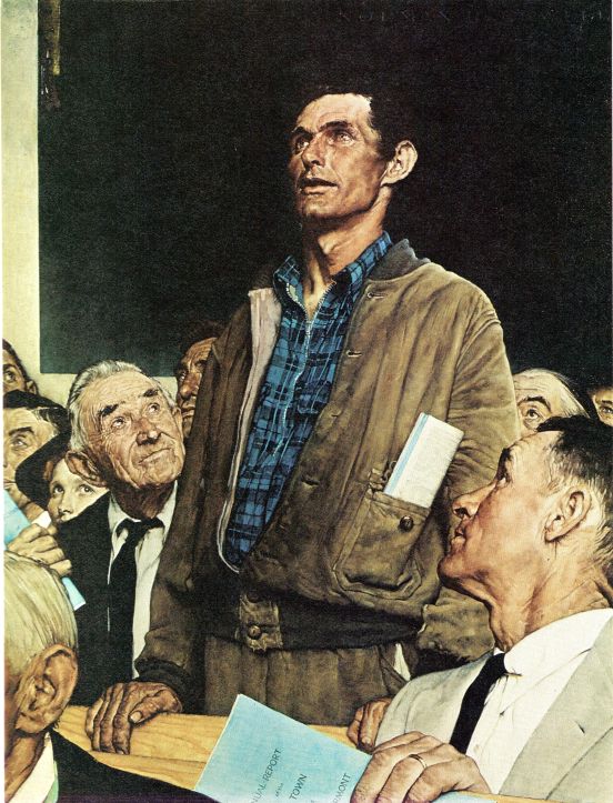 Freedom Of Speech 1943 - Norman Rockwell Print - Heavy Cardstock - Matte Print