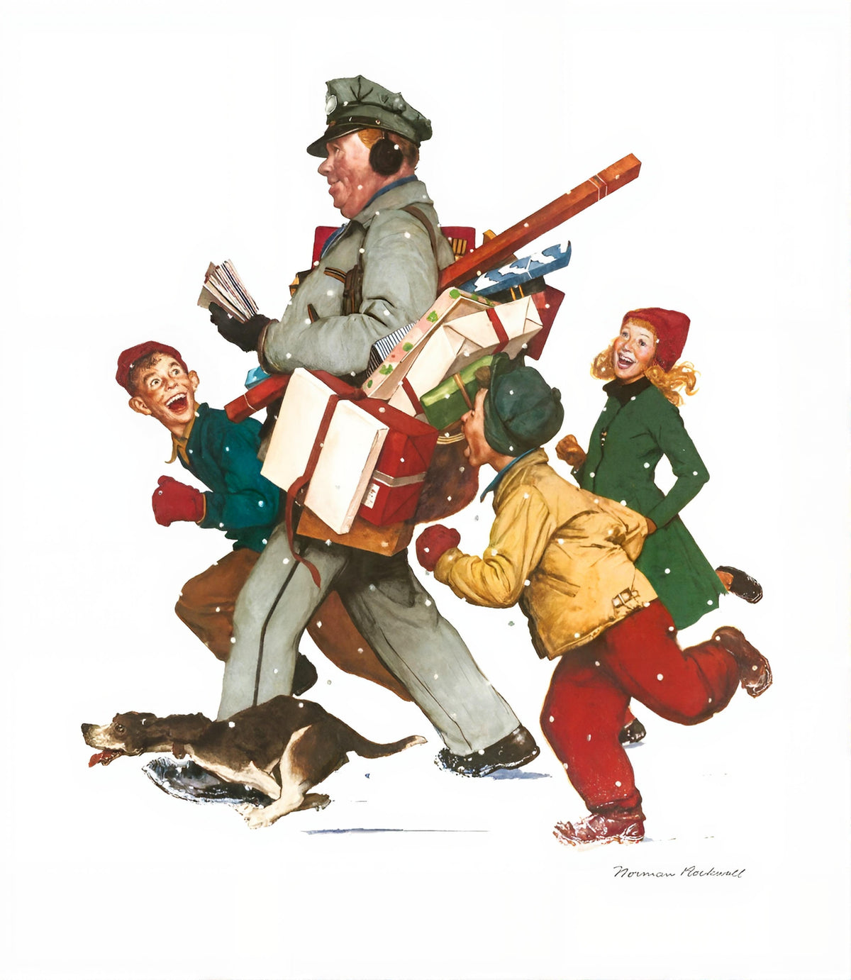 Jolly Postman 1949 Norman Rockwell Matte Print