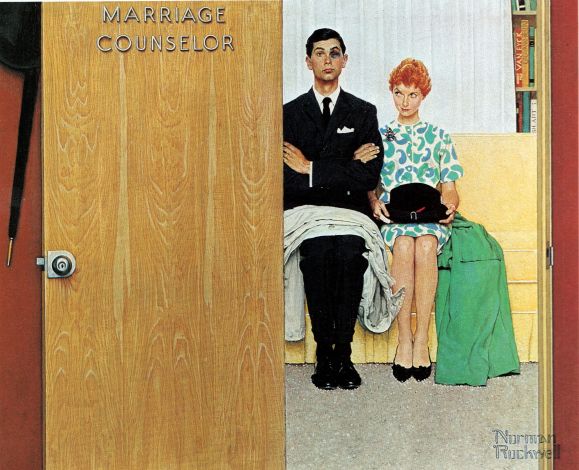 Marriage Counselor 1960 - Norman Rockwell Print - Heavy Cardstock - Matte Print
