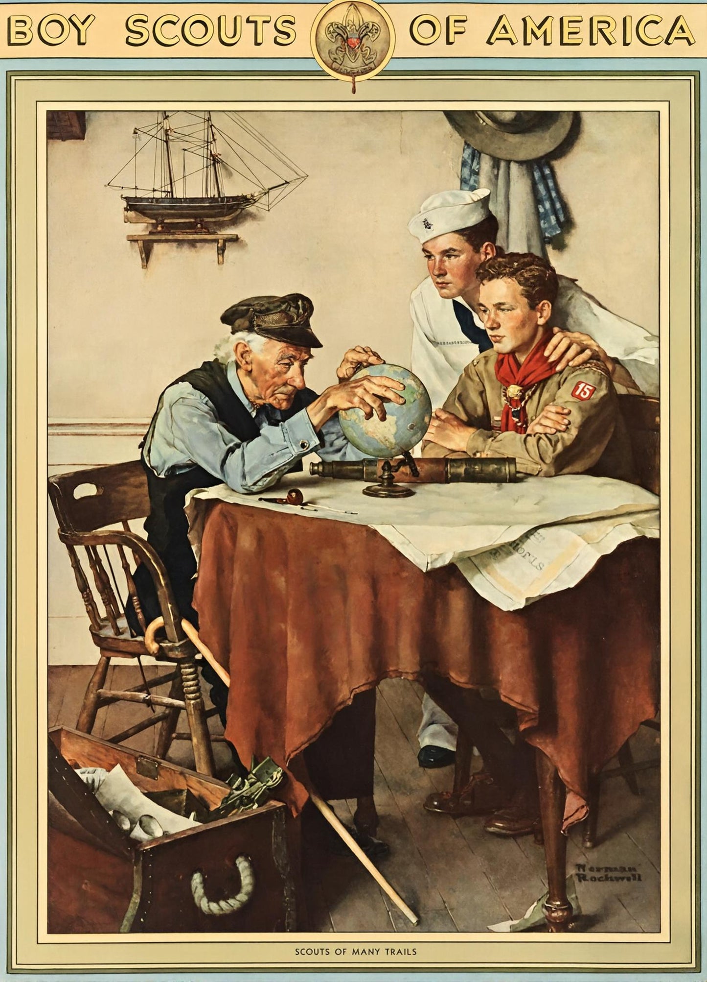 Scouts Of Many Trails 1939 - Boy Scouts - Norman Rockwell Print - Heavy Cardstock - Matte Print
