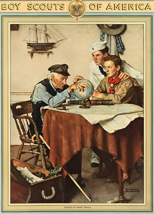 Scouts Of Many Trails 1939 - Boy Scouts - Norman Rockwell Print - Heavy Cardstock - Matte Print