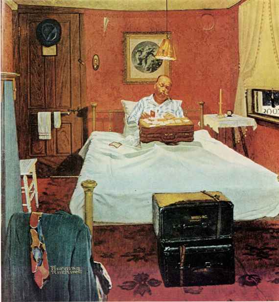 Solitaire 1950 - Norman Rockwell Print - Heavy Cardstock - Matte Print