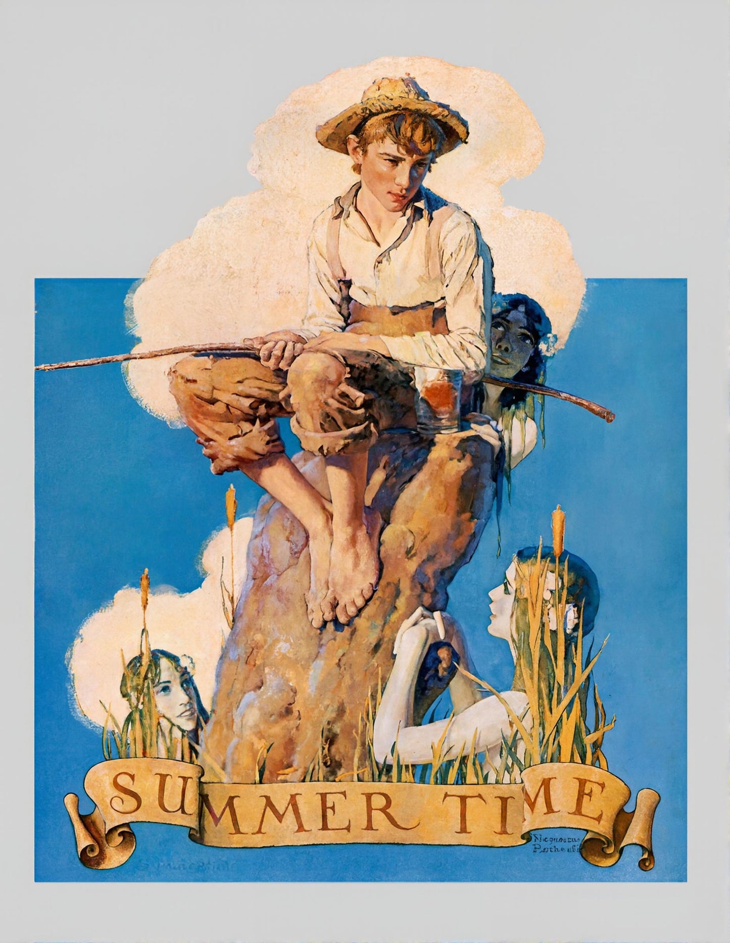 Summertime 1938 - Norman Rockwell Print - Heavy Cardstock - Matte Print