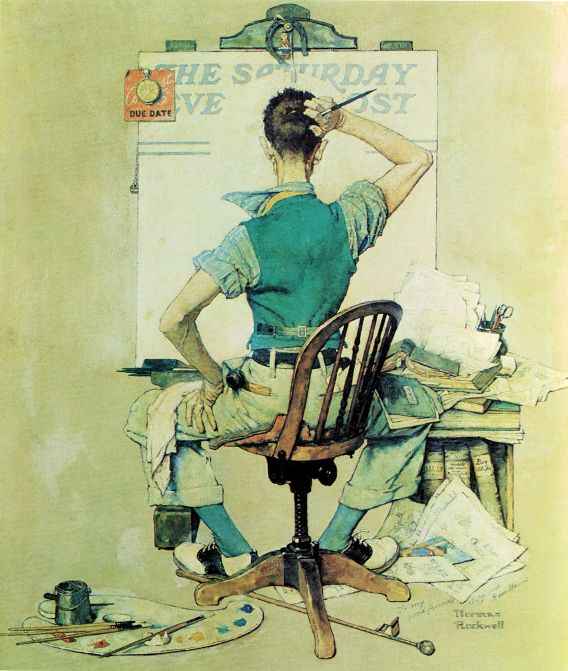 The Artist 1938 - Norman Rockwell Print - Heavy Cardstock - Matte Print