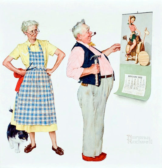 The Calendar 1956 - Norman Rockwell Print - Heavy Cardstock - Matte Print