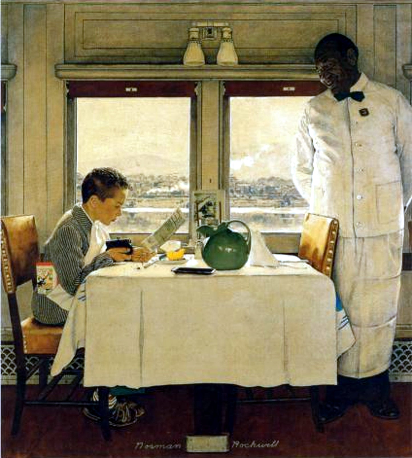 The Dining Car 1946 - Norman Rockwell Print - Heavy Cardstock - Matte Print