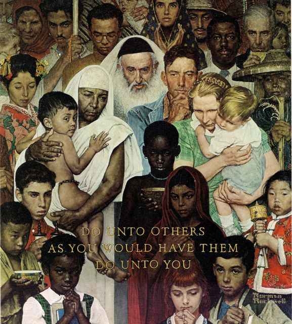 The Golden Rule 1961 - Norman Rockwell Print - Heavy Cardstock - Matte Print