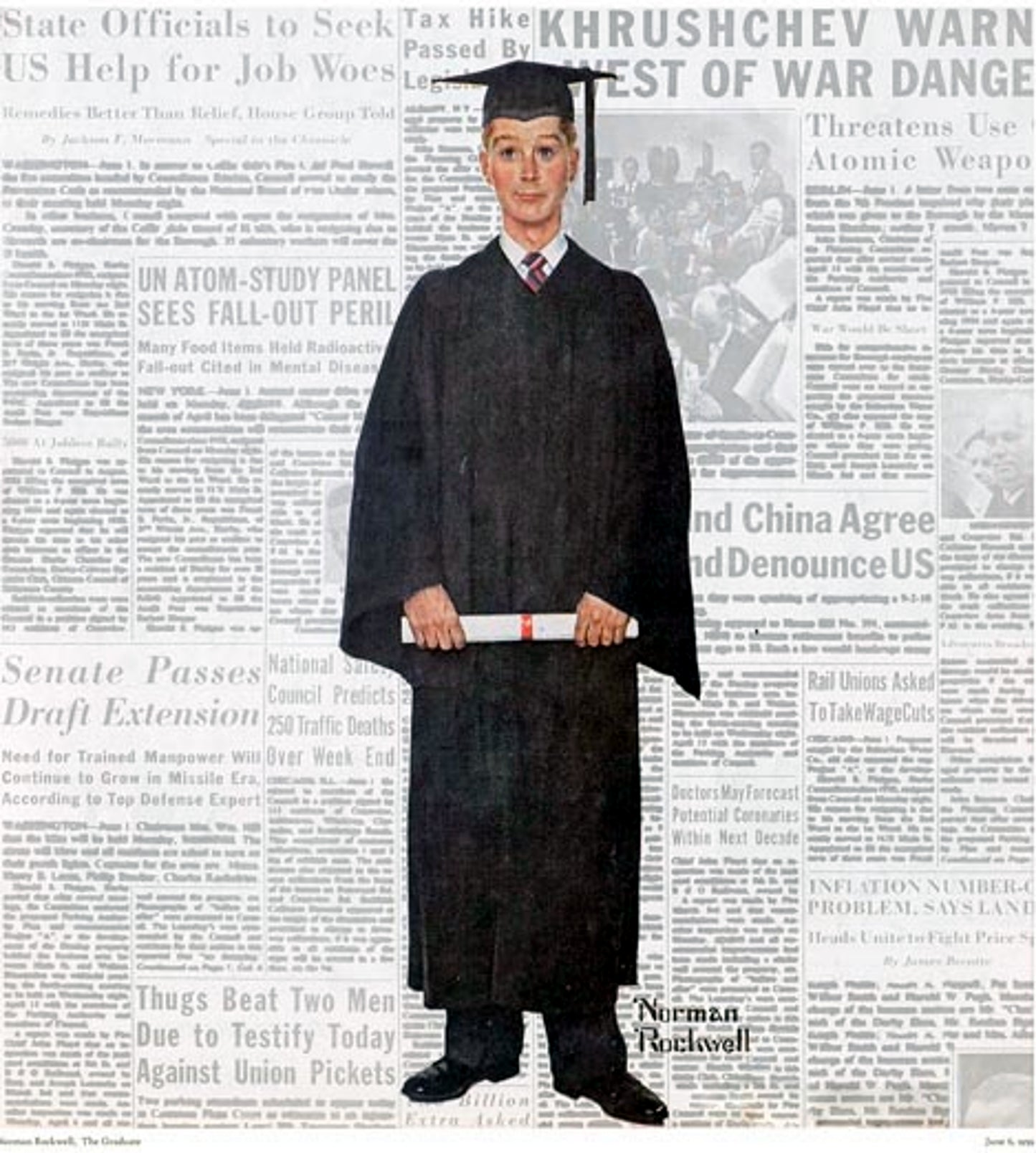 The Graduate 1959 - Norman Rockwell Print - Heavy Cardstock - Matte Print