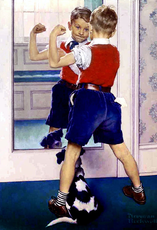 The Muscleman 1920 - Norman Rockwell Print - Heavy Cardstock - Matte Print