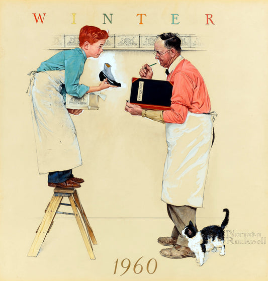 Winter 1960 - Norman Rockwell Print - Heavy Cardstock - Matte Print