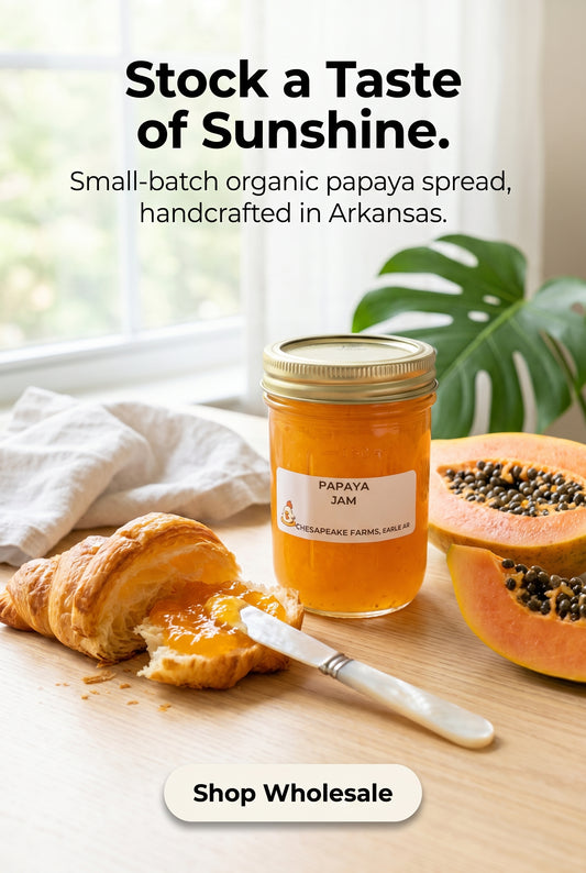 Untable gourmet de papaya orgánica elaborado en Arkansas