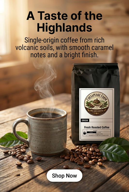 Café de las Tierras Altas de Papúa Nueva Guinea – Tostado Rústico, Aromático, Artesanal