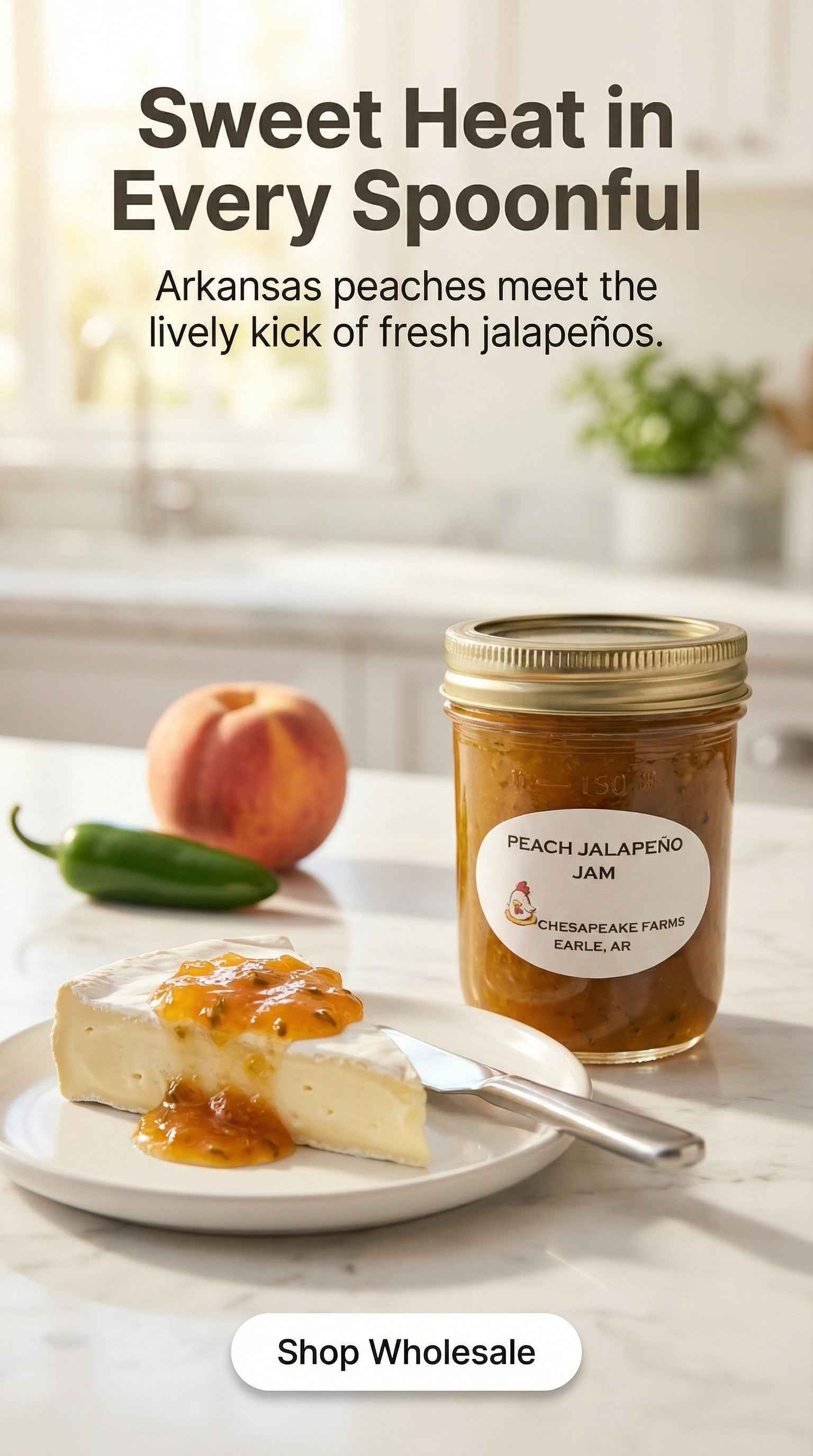 Peach Jalapeño Jam – Handmade, Arkansas Grown, Gourmet Sweet