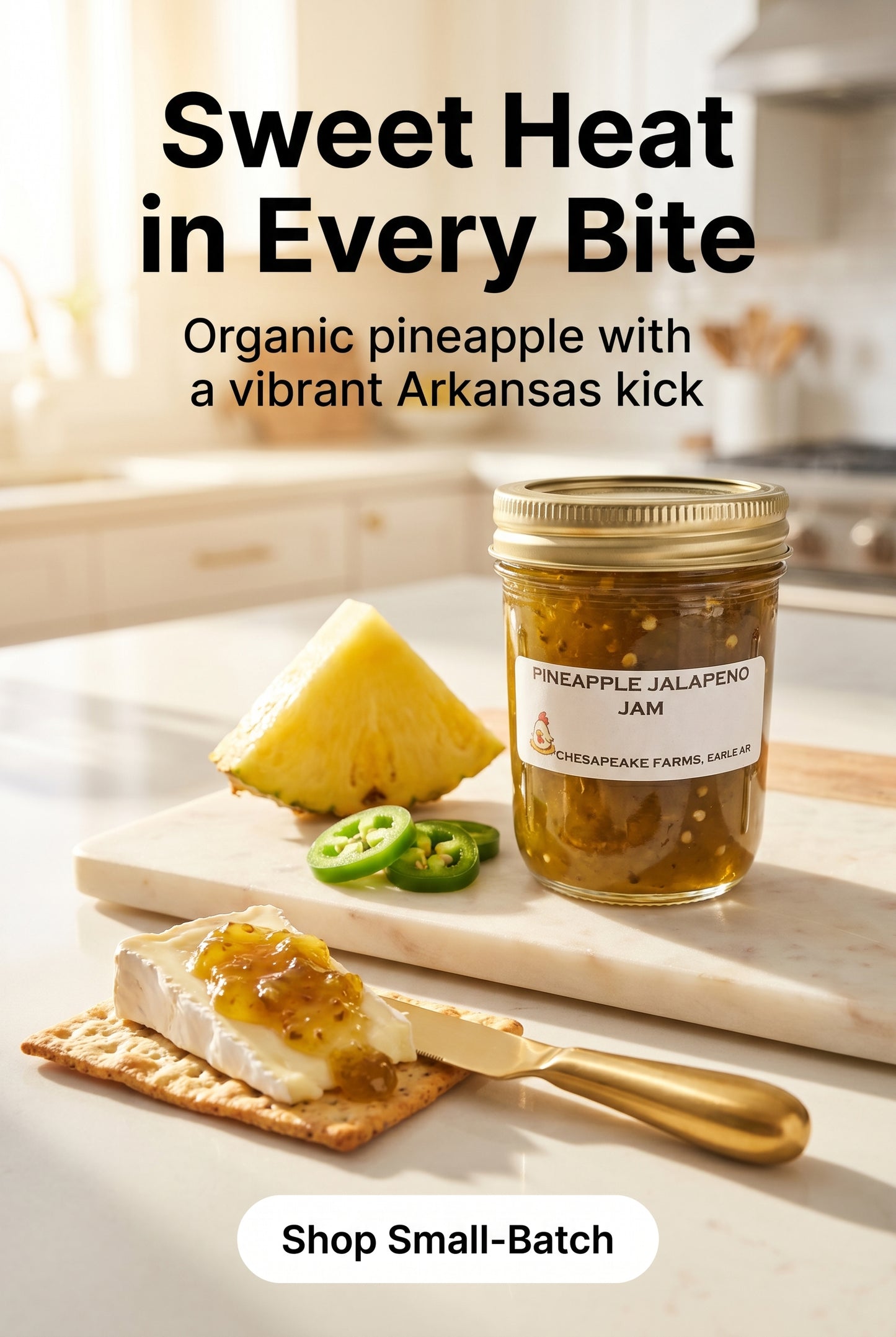 Confiture Ananas-Jalapeño – Douceur Épicée, Petite Production, Arkansas
