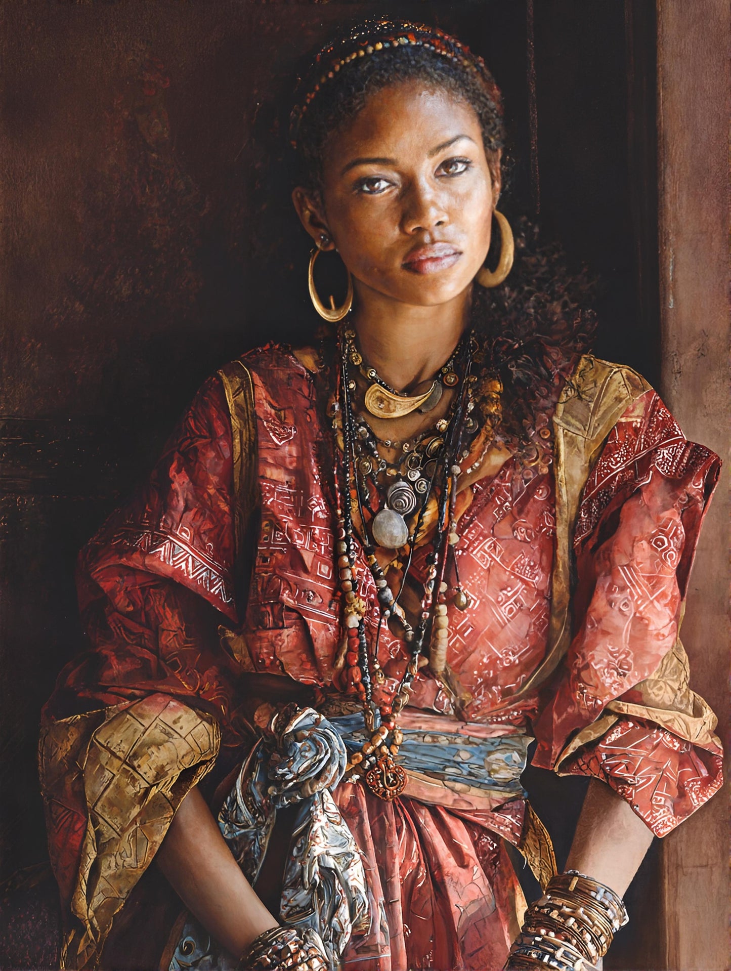 Woman From Angola - African Woman Ethnic Portrait Print - Heavy Cardstock - Matte Print