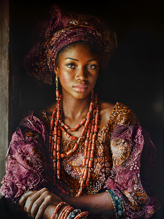 Woman From Benin - African Woman Ethnic Portrait Print - Heavy Cardstock - Matte Print