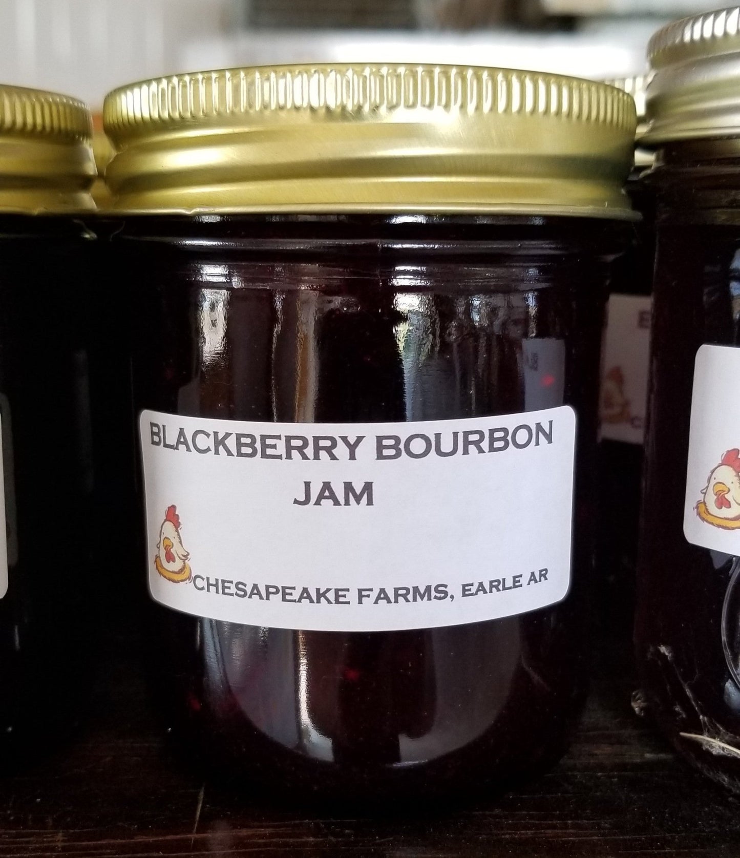 Blackberry Bourbon Jam – 8 oz Jar – Organic, Arkansas Grown – Small Batch - Chesapeake Farms LLC - Gourmet Jams/Jellies & Coffee - Original Artworks - Antiques
