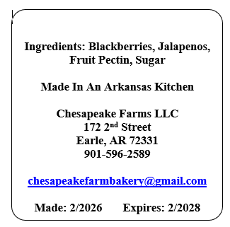 Blackberry & Jalapeño Jam – Arkansas Berries, Spicy Sweet - Chesapeake Farms LLC - Gourmet Jams/Jellies & Coffee - Original Artworks - Antiques