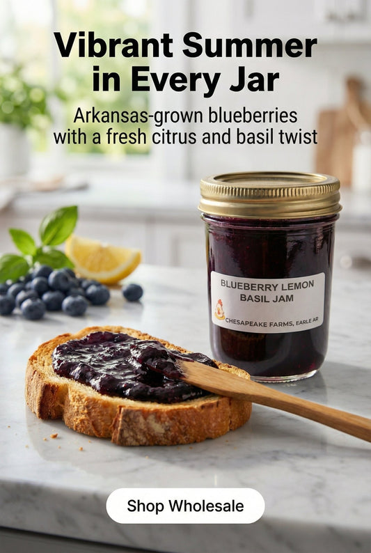 Blueberry Lemon Basil Jam – Bright, Herbal, and Flavorful - Chesapeake Farms LLC - Gourmet Jams/Jellies & Coffee - Original Artworks - Antiques