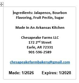 Bourbon Jalapeño Jam – 8 oz Jar – Organic, Arkansas Grown – Small Batch – Sweet - Chesapeake Farms LLC - Gourmet Jams/Jellies & Coffee - Original Artworks - Antiques