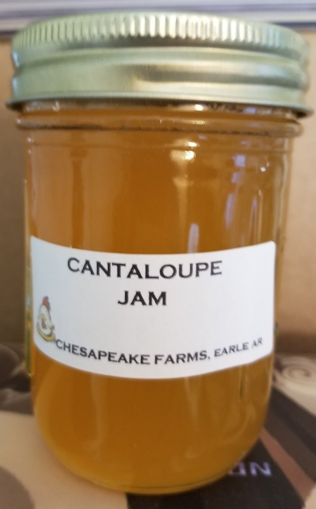 Cantaloupe Jam – 8 oz Jar – Organic, Arkansas Grown – Small Batch - Chesapeake Farms LLC - Gourmet Jams/Jellies & Coffee - Original Artworks - Antiques