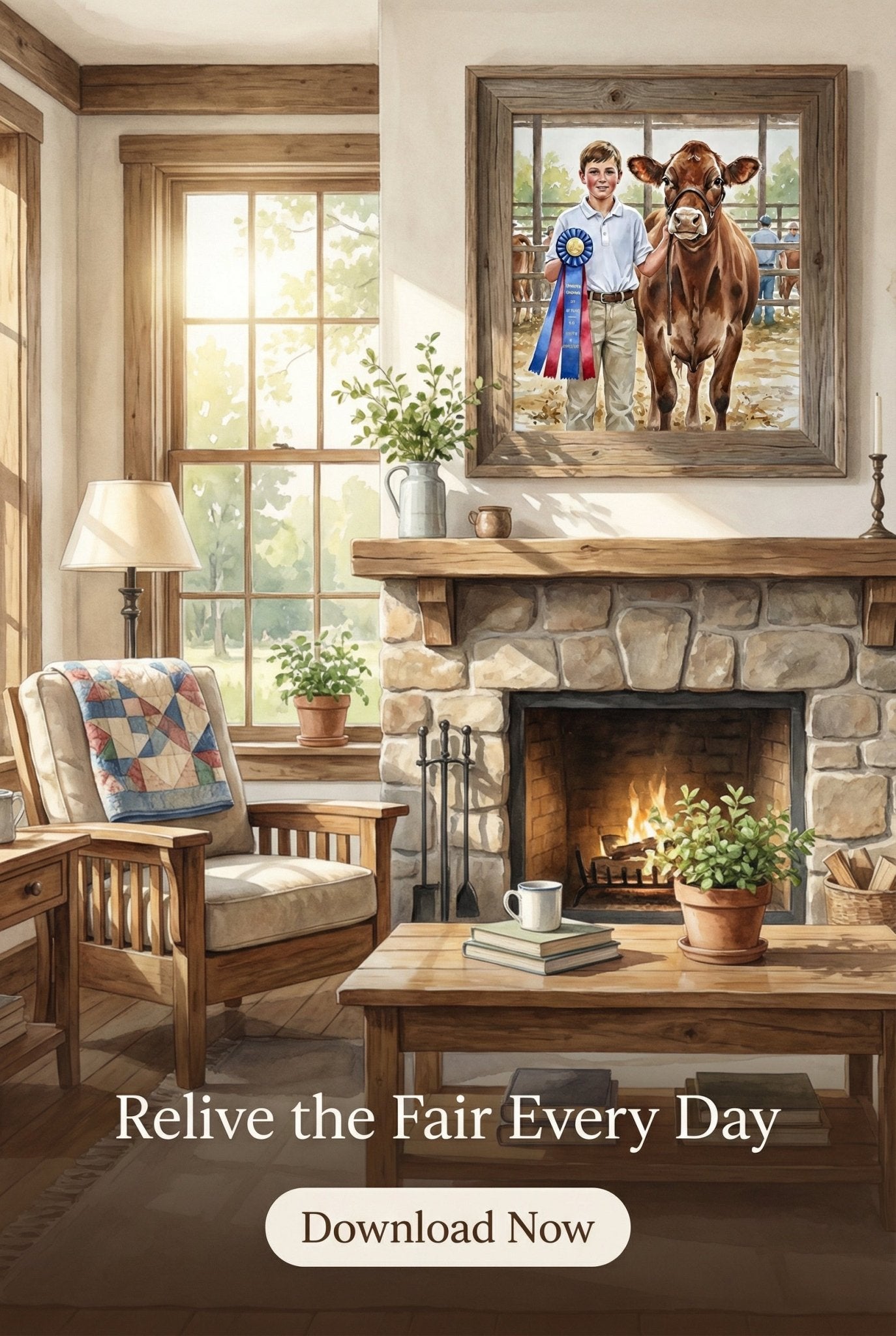 Dairy Showman Champion - Digital Wall Art – Instant Download - Chesapeake Farms LLC - Gourmet Jams/Jellies & Coffee - Original Artworks - Antiques