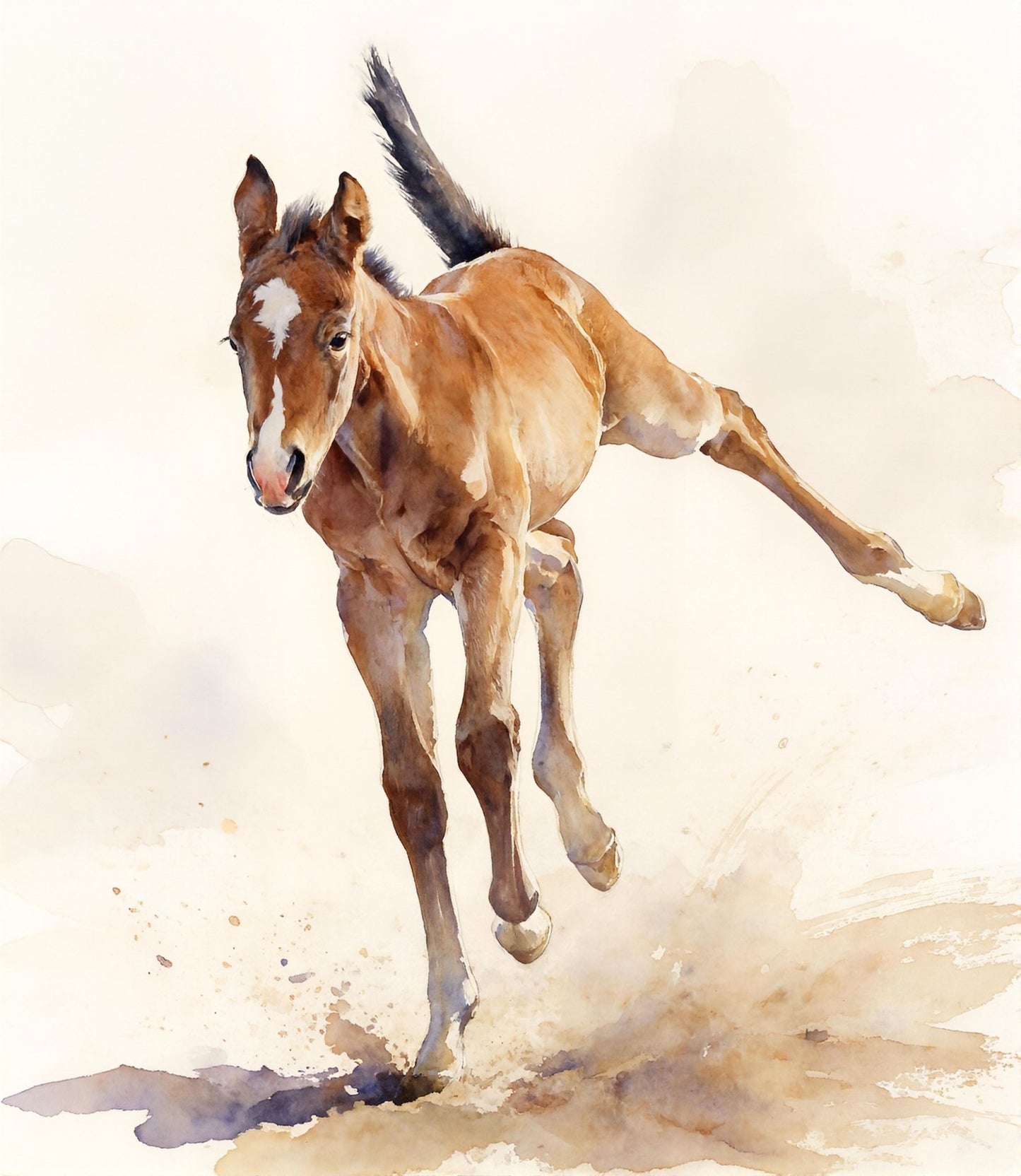 First Gallop – Watercolor Art - Instant Download - Chesapeake Farms LLC - Gourmet Jams/Jellies & Coffee - Original Artworks - Antiques