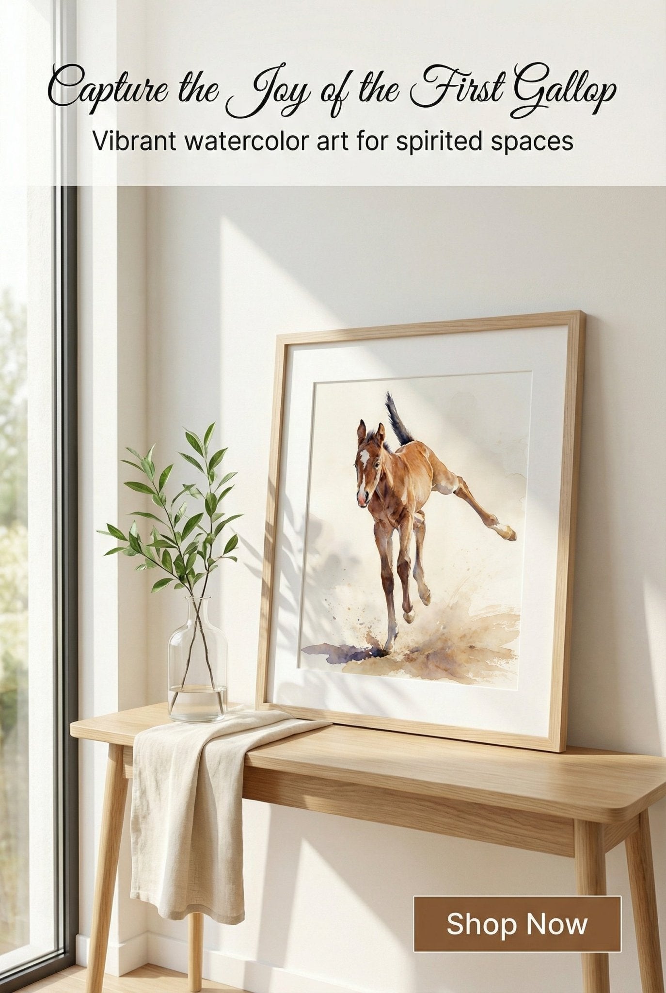 First Gallop – Watercolor Art - Instant Download - Chesapeake Farms LLC - Gourmet Jams/Jellies & Coffee - Original Artworks - Antiques