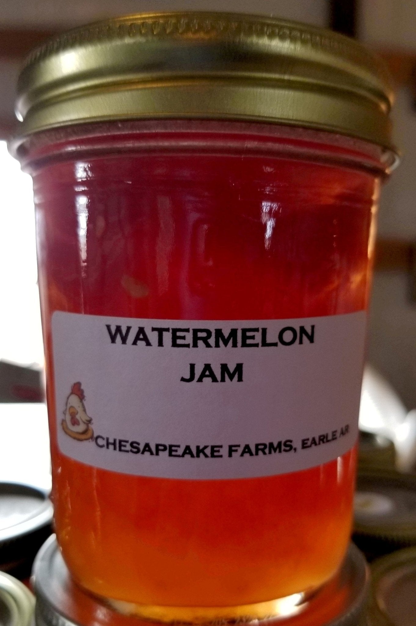 Handcrafted Watermelon Jelly 8oz – Organic, Seasonal Fruit, Gourmet Vegan Spread - Chesapeake Farms LLC - Gourmet Jams/Jellies & Coffee - Original Artworks - Antiques