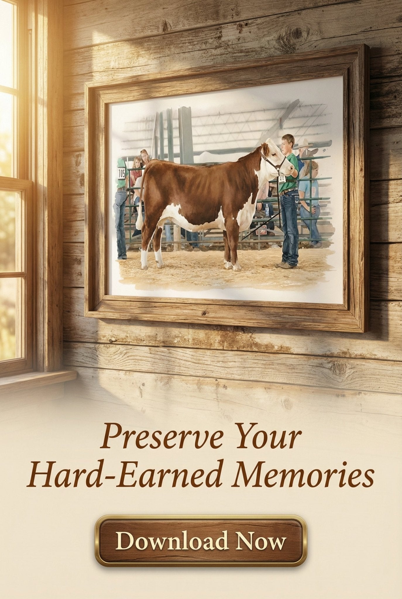 Hereford Heifer Class - Digital Wall Art – Instant Download - Chesapeake Farms LLC - Gourmet Jams/Jellies & Coffee - Original Artworks - Antiques