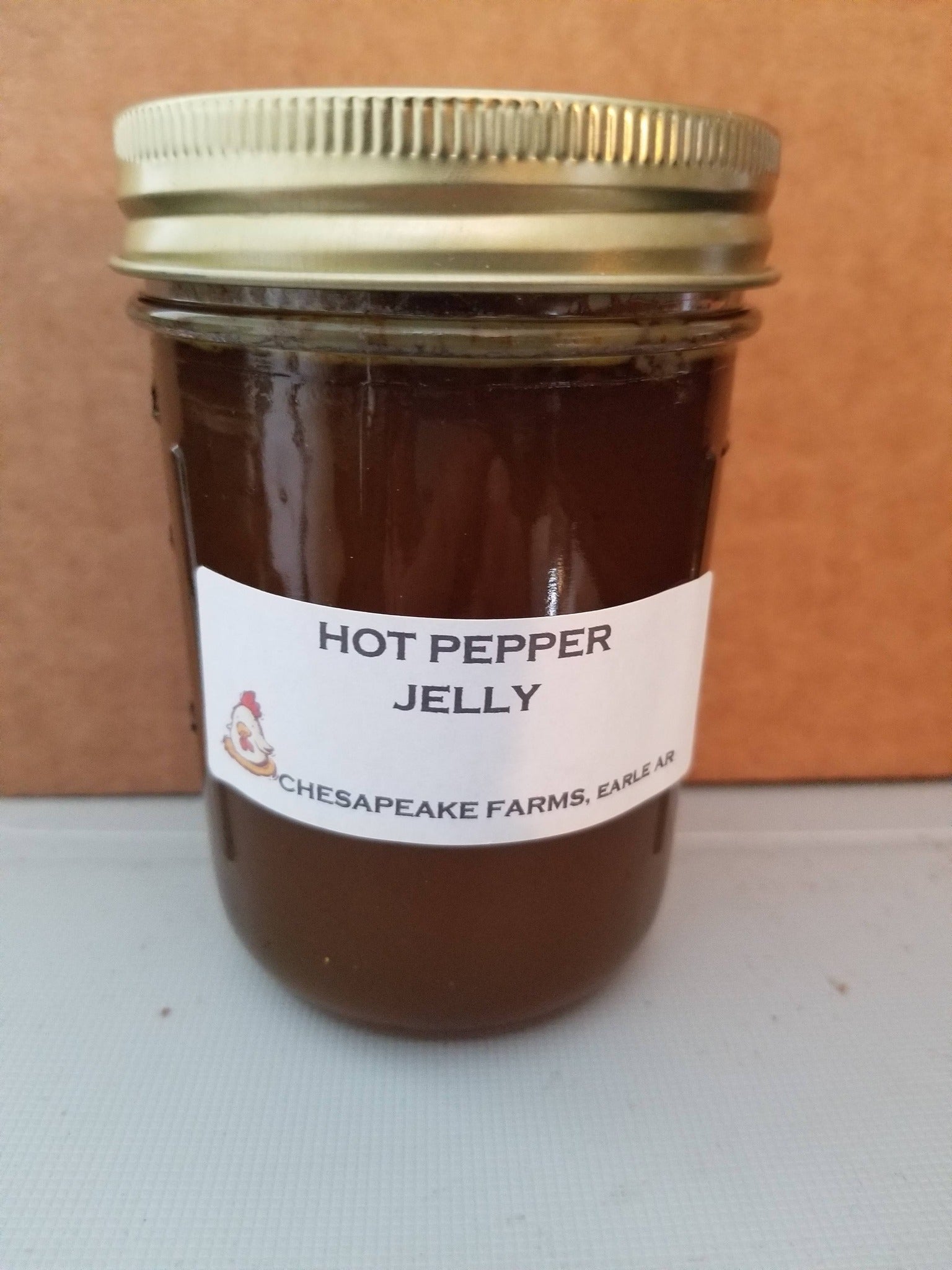 Hot Pepper Jelly – 8 oz Jar | Organic, Arkansas - Grown | Sweet Heat | Great Gift - Chesapeake Farms LLC - Gourmet Jams/Jellies & Coffee - Original Artworks - Antiques